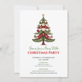 Invitation Minimalist designer Christmas tree party invite (Devant)