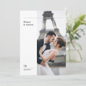 Invitation Minimalist Destination Simple Wedding Photo (Debout devant)