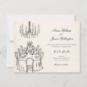 Invitation Minimalist dinner table wedding (Devant)