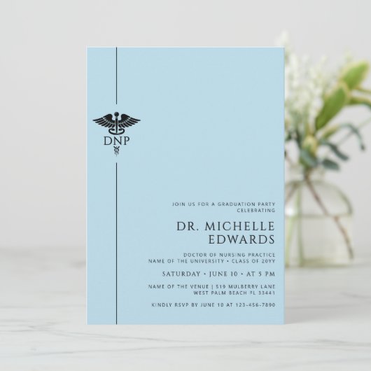 Invitation Minimalist DNP Doctor of Nursing Practice Graduate (Debout devant)