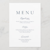 Invitation Minimalist Dusty Blue Wedding Menu Card (Devant)