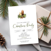 Invitation Minimalist Earthy Red Green Rustic Christmas Party