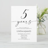 Invitation Minimalist Elegant 5th Wedding Anniversary (Debout devant)
