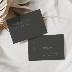 Invitation Minimalist Elegant Dusty Gray Officiant Proposal 