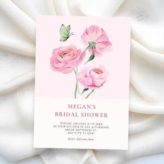 Invitation Minimalist elegant flower bridal shower