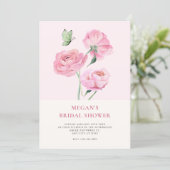 Invitation Minimalist elegant flower bridal shower (Debout devant)