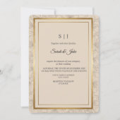 Invitation Minimalist Elegant Gold Frame Wedding (Devant)