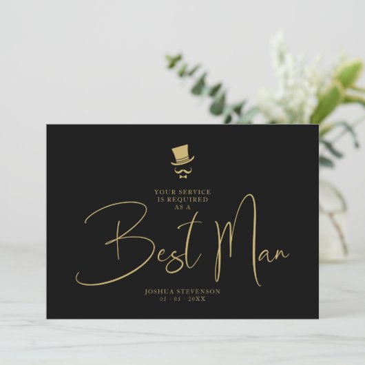 Invitation Minimalist Elegant Gorgeous Script Best Man (Debout devant)