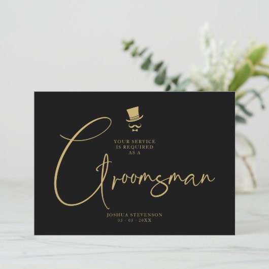 Invitation Minimalist Elegant Gorgeous Script Groomsman  (Debout devant)