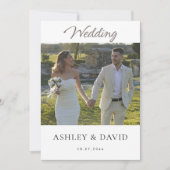 Invitation Minimalist Elegant Half Photo Modern chic Wedding (Devant)