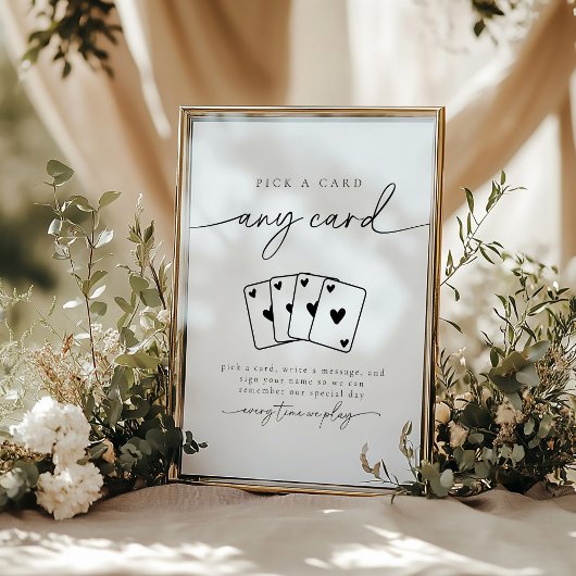Invitation Minimalist Elegant Pick A Card Guestbook Sign