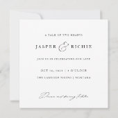 Invitation Minimalist Elegant Script Photo Square Wedding (Dos)