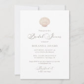 Invitation Minimalist Elegant Sea Shell Beach Bridal Shower (Devant)