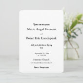 Invitation Minimalist Elegant Typography Photo Back Wedding (Debout devant)