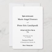 Invitation Minimalist Elegant Typography Photo Back Wedding (Devant)
