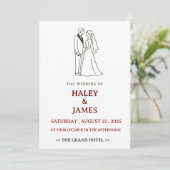 Invitation Minimalist Elegant Wedding  (Debout devant)