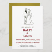 Invitation Minimalist Elegant Wedding  (Devant / Derrière)