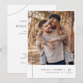 Invitation Minimalist Elegant Wedding Photo (Devant / Derrière)