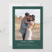 Invitation Minimalist Emerald Green Photo Rehearsal Dinner (Dos)