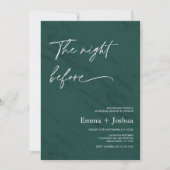 Invitation Minimalist Emerald Green Rehearsal Dinner (Devant)