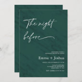 Invitation Minimalist Emerald Green Rehearsal Dinner (Devant / Derrière)