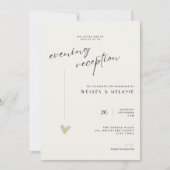 Invitation Minimalist Evening Reception Wedding Gold Black  (Devant)
