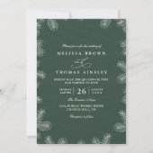 Invitation Minimalist Evergreen Rustic Modern QR Code Wedding (Devant)