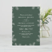 Invitation Minimalist Evergreen Rustic Modern QR Code Wedding (Debout devant)