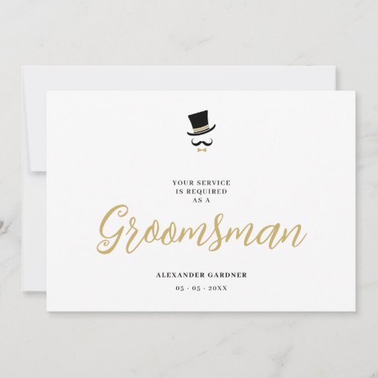 Invitation Minimalist Exquisite Gorgeous Script Groosman  (Devant)