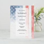 Invitation Minimalist Faded American Flag Wedding (Debout devant)