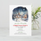 Invitation Minimalist festive city Christmas scene party (Debout devant)