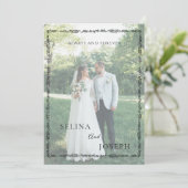 Invitation Minimalist Floral Elegant Photo Wedding  (Debout devant)