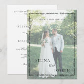 Invitation Minimalist Floral Elegant Photo Wedding  (Devant / Derrière)