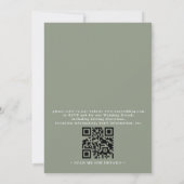 Invitation Minimalist Floral Sage Green Chic QR Code Wedding (Dos)