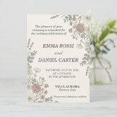 Invitation Minimalist Floreal Cream All In One Wedding  (Debout devant)