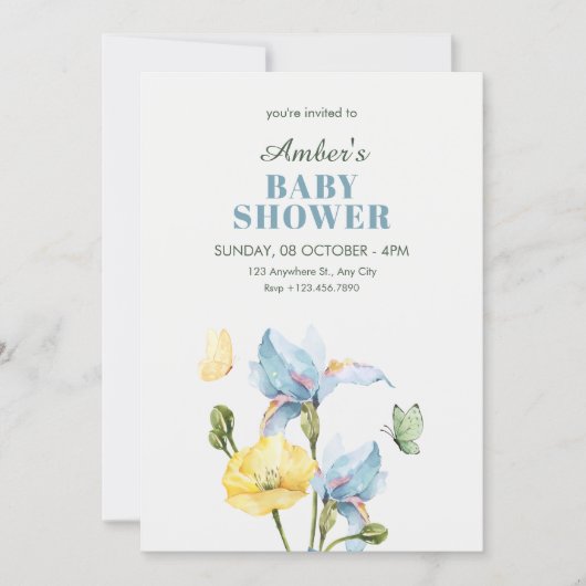 Invitation Minimalist flower bouquet  (Devant)