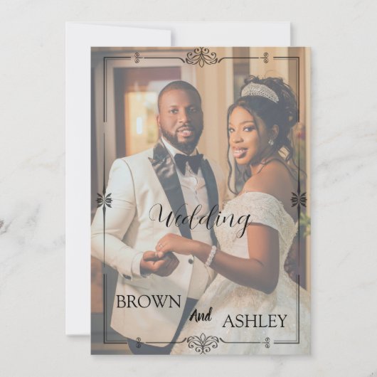 Invitation Minimalist Full Photo Wedding | Elegant Editorial (Devant)