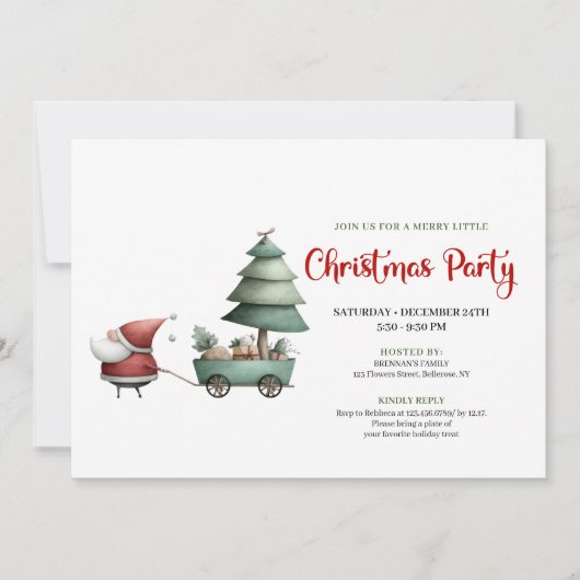 Invitation Minimalist Funny Santa Claus Festive Party Invite (Devant)