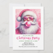 Invitation Minimalist Funny Santa Heart Glasses Christmas (Devant)