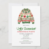 Invitation Minimalist Funny Ugly Sweater Holiday Card (Devant)