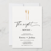 Invitation Minimalist Gold Cutlery Rehearsal Dinner (Devant)
