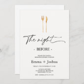 Invitation Minimalist Gold Cutlery Rehearsal Dinner (Devant / Derrière)