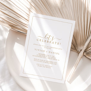 Invitation Minimalist Gold Let's Celebrate