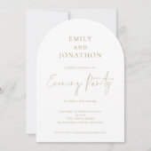 Invitation Minimalist Gold Script Wedding Evening Party (Devant)