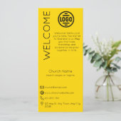 Invitation Minimalist Golden Church Connection Card (Debout devant)