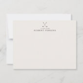 Invitation Minimalist Golf logo Ivory Stationery Note Card (Devant)