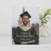 Invitation Minimalist Graduation Photo Announcement (Debout devant)
