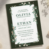 Invitation Minimalist Green Modern Simple Typography Wedding 