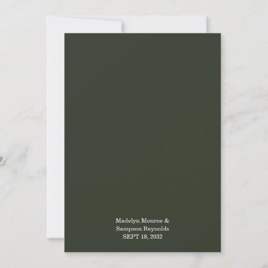 Invitation Minimalist Green Modern Simple Typography Wedding  (Dos)