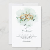 Invitation Minimalist green wedding ring (Devant)